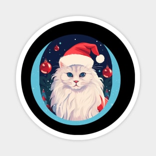 Turkish Angora Cat Xmas, Love Cats Magnet